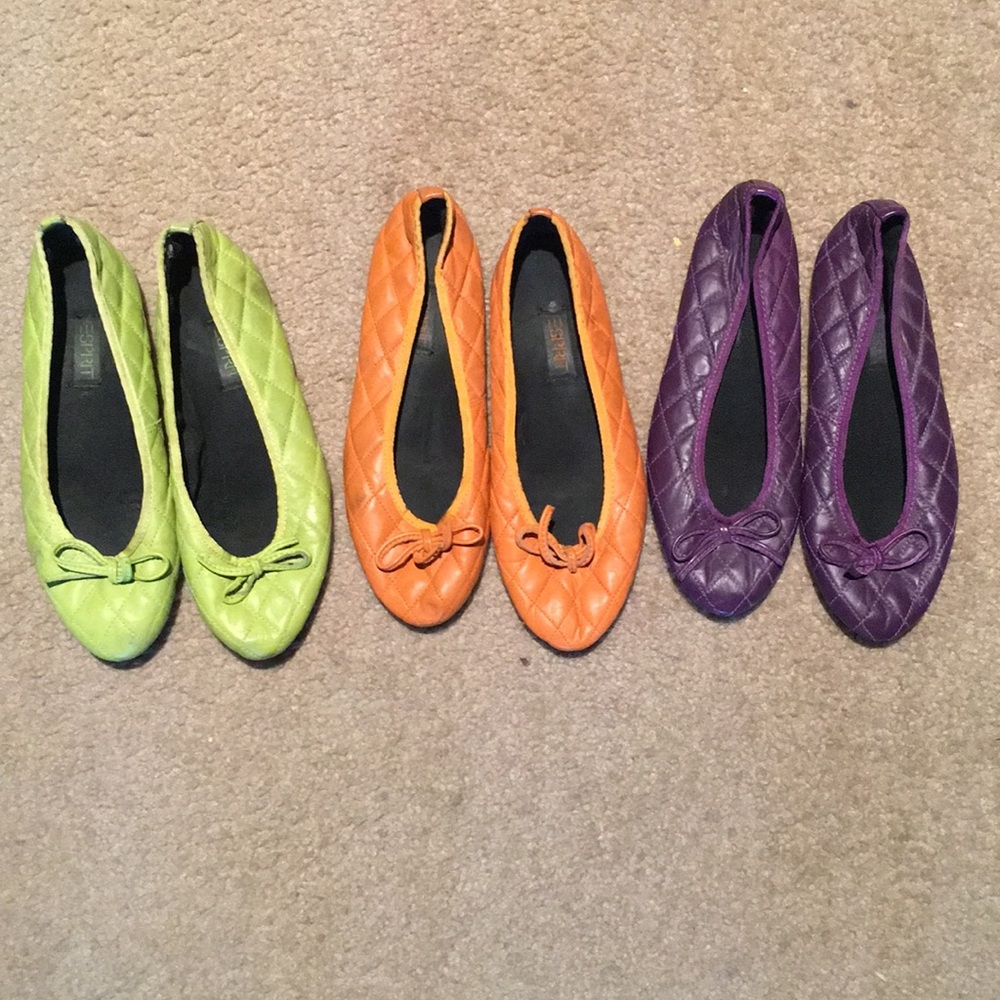 3 pair of ESPRIT leather flats